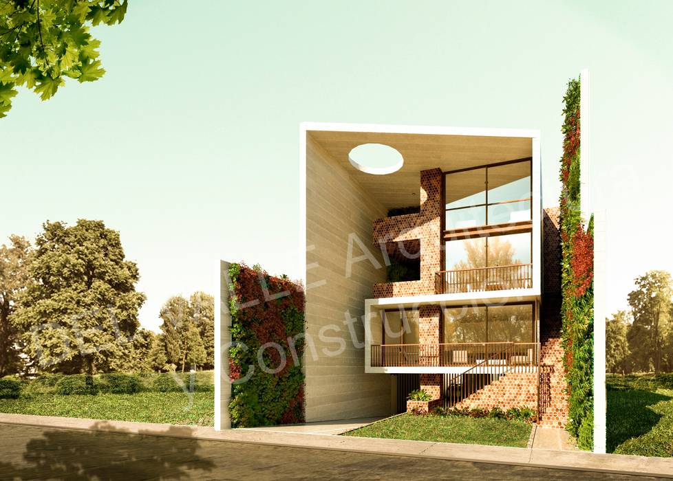 Edificio Multifamiliar Distrito de Surco Del Valle_ Arquitectura y Construcción Casas de estilo minimalista