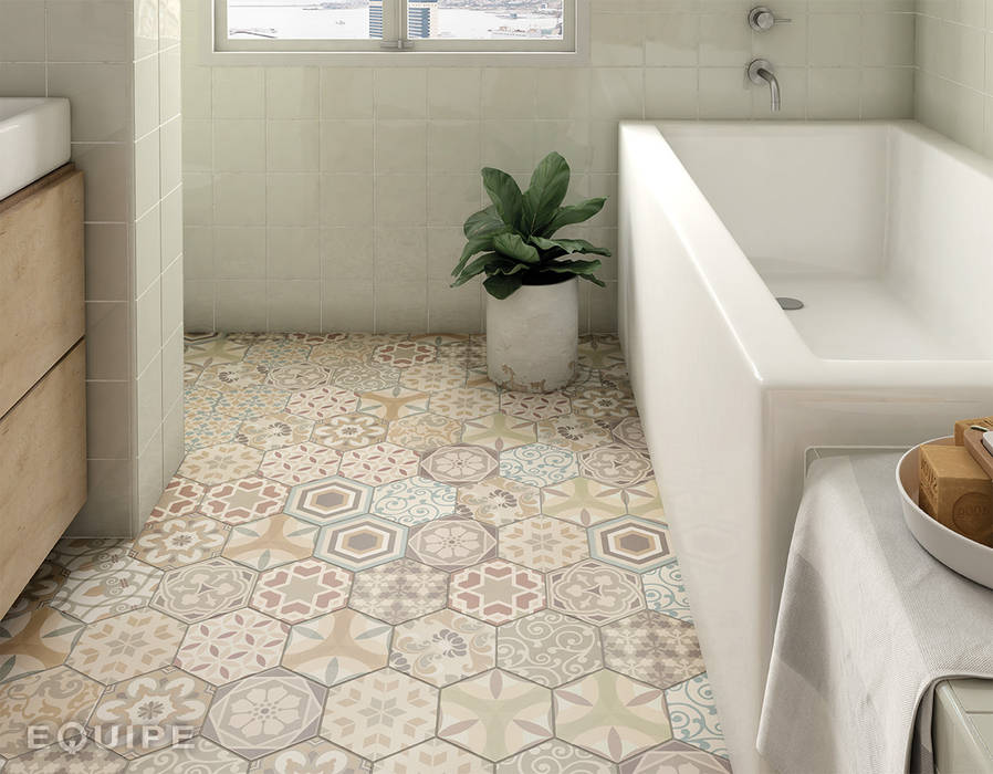 Hexatile Harmony Equipe Ceramicas Baños de estilo escandinavo Azulejos