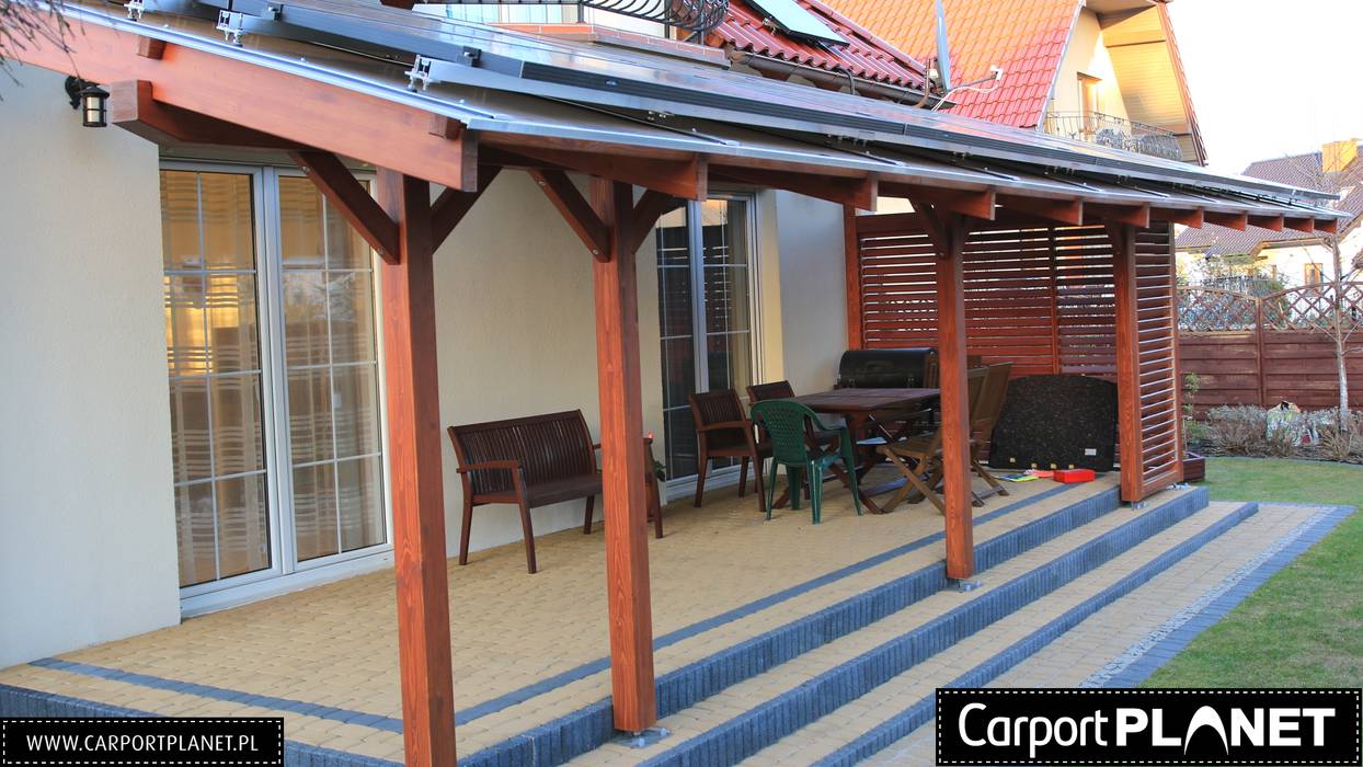 Zadaszenie tarasu pergola tarasowa, Carport Planet Carport Planet Modern balcony, veranda & terrace