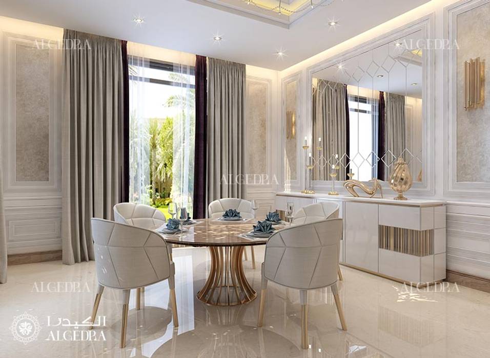 Modern dining room design in Abu Dhabi, Algedra Interior Design Algedra Interior Design 餐廳