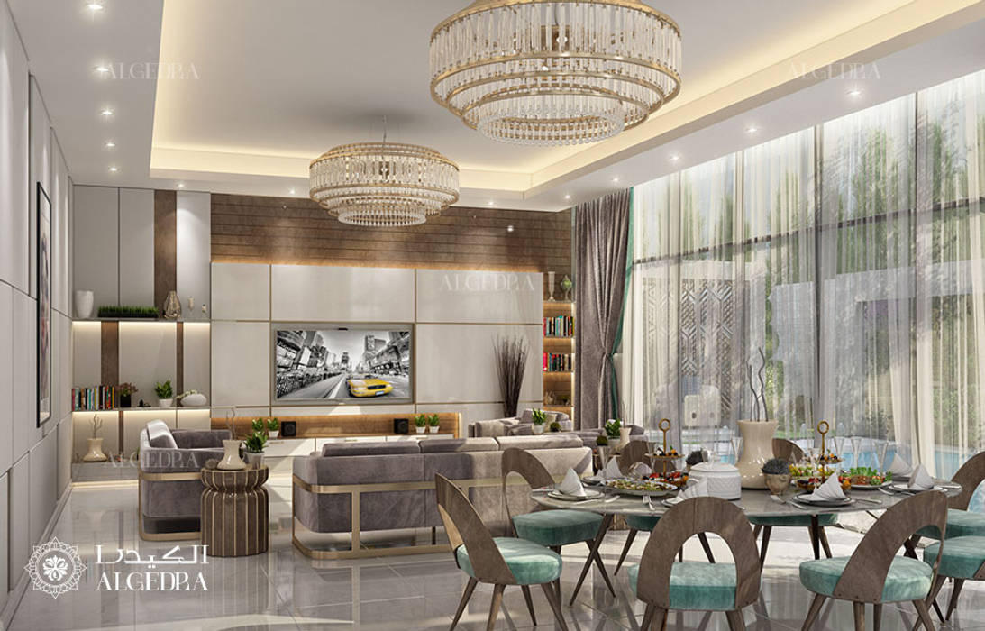 Modern dining room design in Abu Dhabi, Algedra Interior Design Algedra Interior Design Dining room