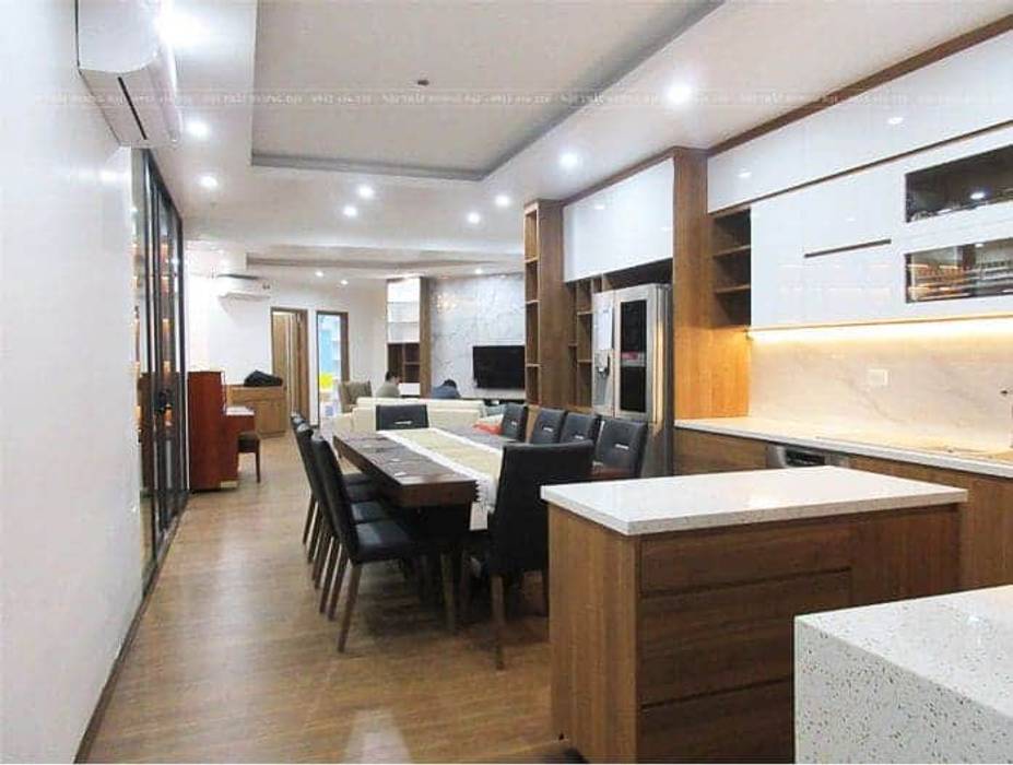 Thi công nội thất chung cư Làng quốc tế Thăng Long, Noi That Duong Dai Noi That Duong Dai Modern dining room Wood Wood effect