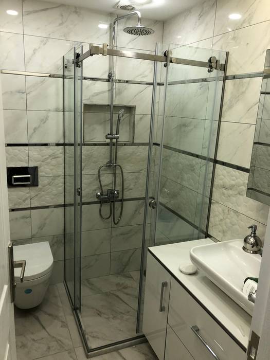 304 Kalite Paslanmaz Çelik, 8mm Şeffaf temperli duşakabin. EOY İNŞ MADENCİLİK SAN. VE DIŞ TİC.LTD.ŞTİ Modern Banyo Cam duşakabin, paslanmaz çelik, temperli cam, ,Küvet & Duşlar
