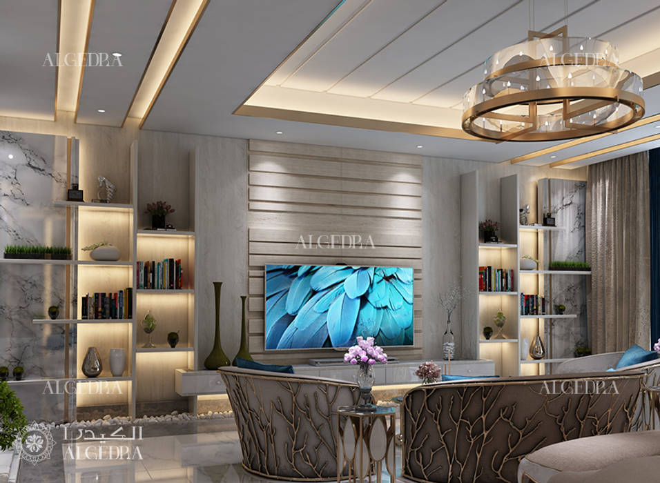 Contemporary living room design in Dubai, Algedra Interior Design Algedra Interior Design Modern living room