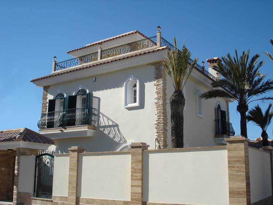 La fachada de una Villa Mediterranea estilo rústica , BOPROYECTO BOPROYECTO Maisons classiques