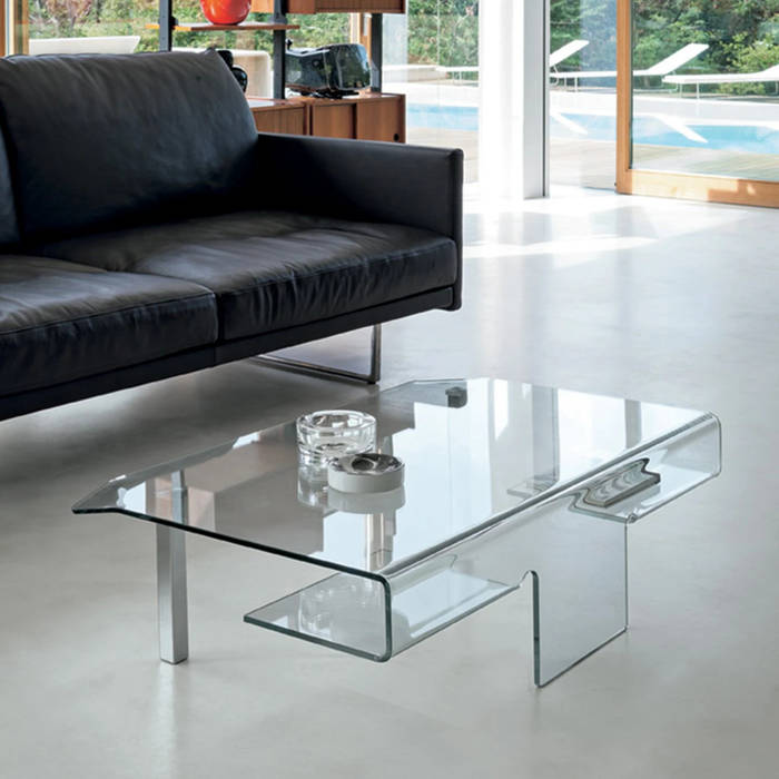 Aries curved glass coffee table by Target Point My Italian Living Modern Living Room Side tables & trays