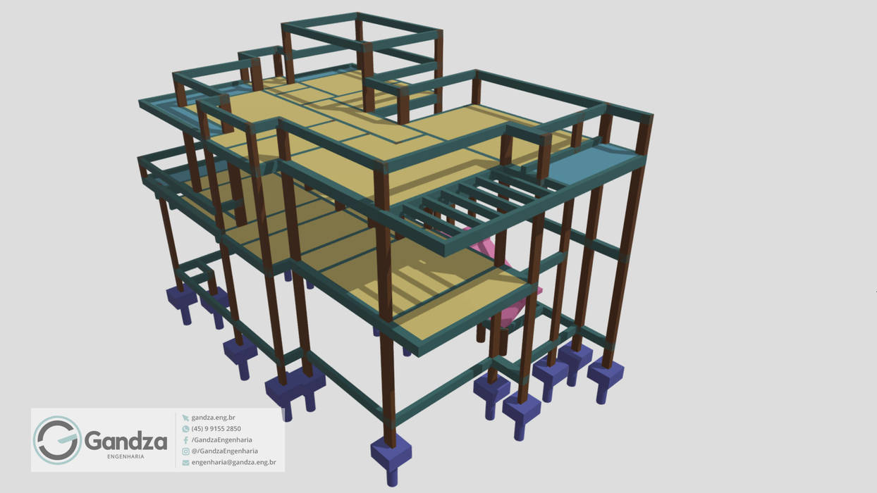 Projeto Estrutural Palotina, GANDZA ENGENHARIA GANDZA ENGENHARIA พื้น คอนกรีต