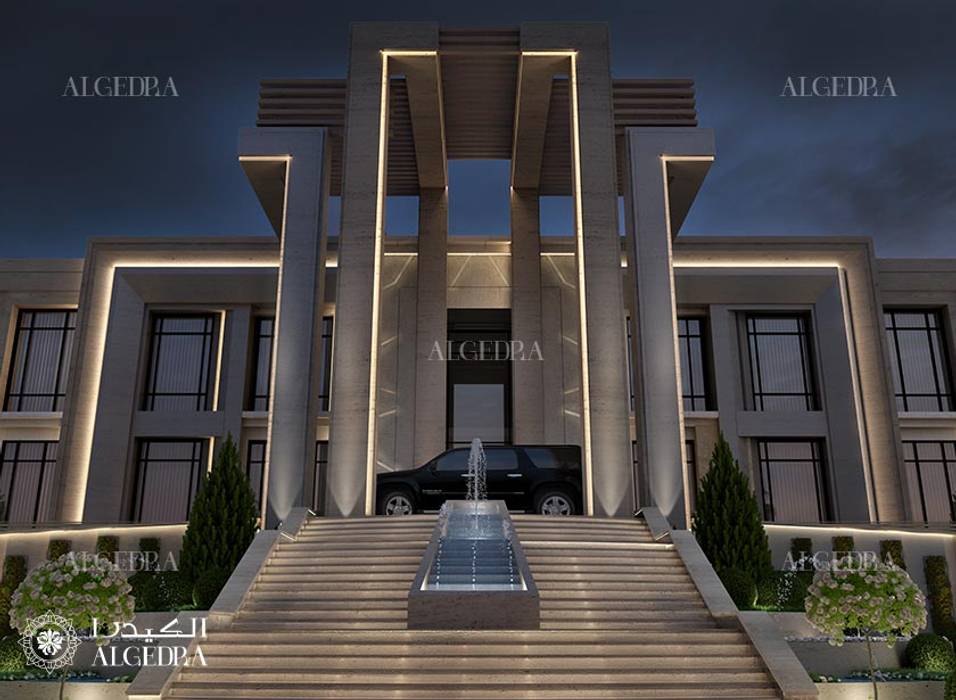 Luxury modern villa design in Dubai, Algedra Interior Design Algedra Interior Design モダンな 家