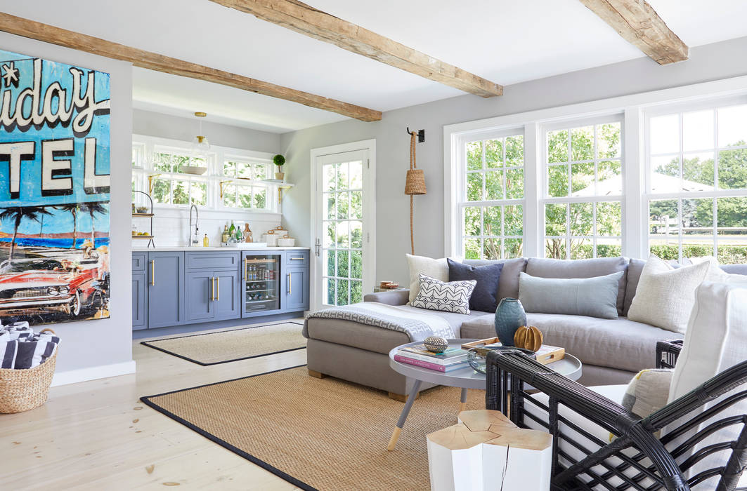 All about ease: Family home in Bridgehampton, NY, Darci Hether New York Darci Hether New York Modern Living Room