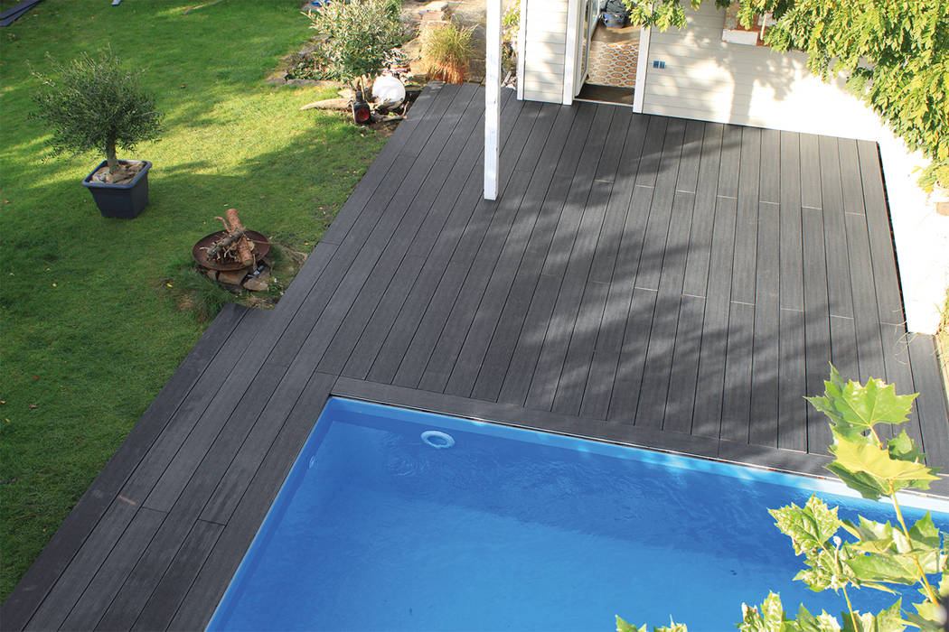 LuxDeck projecten, Exclusieve tuinproducten Exclusieve tuinproducten Modern Terrace Engineered Wood Transparent