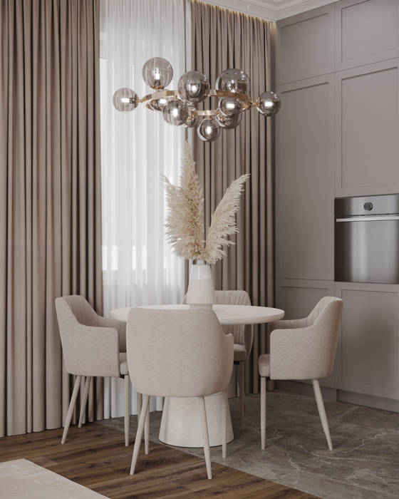 Strefa dzienna mieszkania w Promenadach, Nevi Studio Nevi Studio Classic style dining room MDF