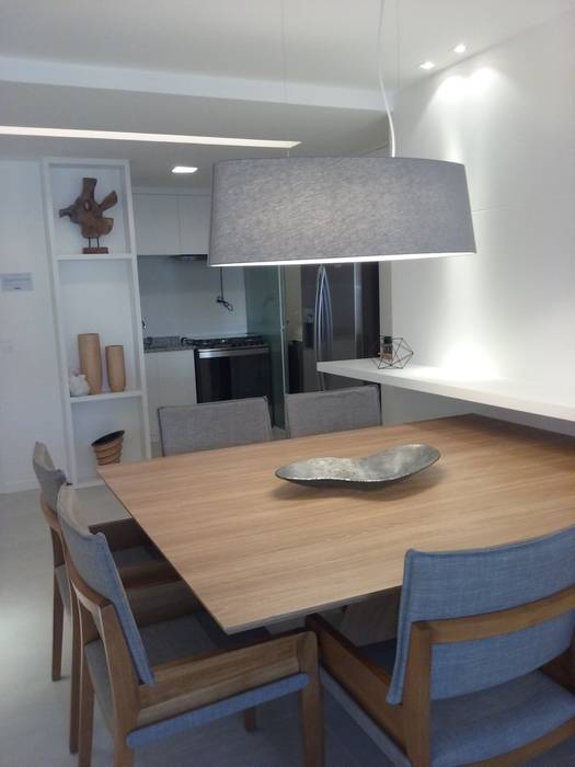 Apartamento decorado - Condomínio Raro - RJ, Gabriela Souza Arq Gabriela Souza Arq Minimalist dining room