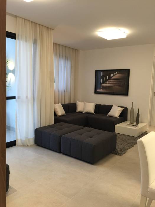 Apartamento decorado - Condomínio Brise - RJ, Gabriela Souza Arq Gabriela Souza Arq Ruang Keluarga Modern