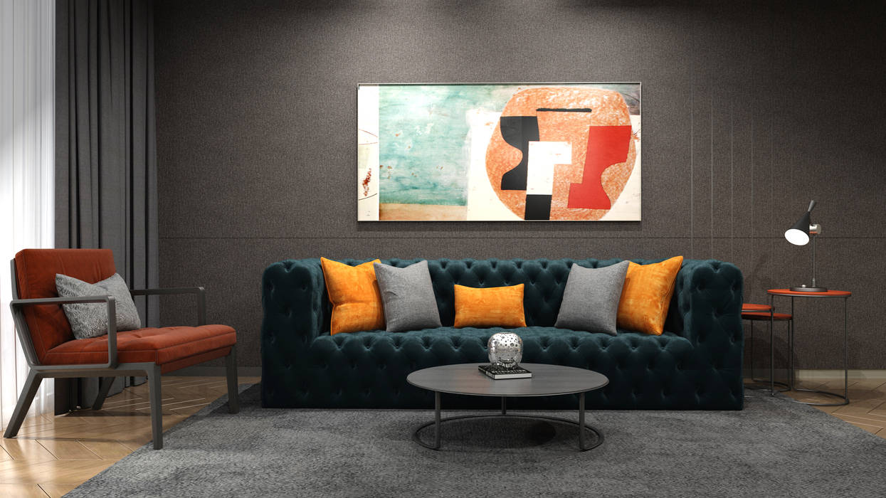 A. S. EVİ OTURMA ODASI, İNCİ YANARDAĞ İÇMİMARLIK İNCİ YANARDAĞ İÇMİMARLIK Modern living room
