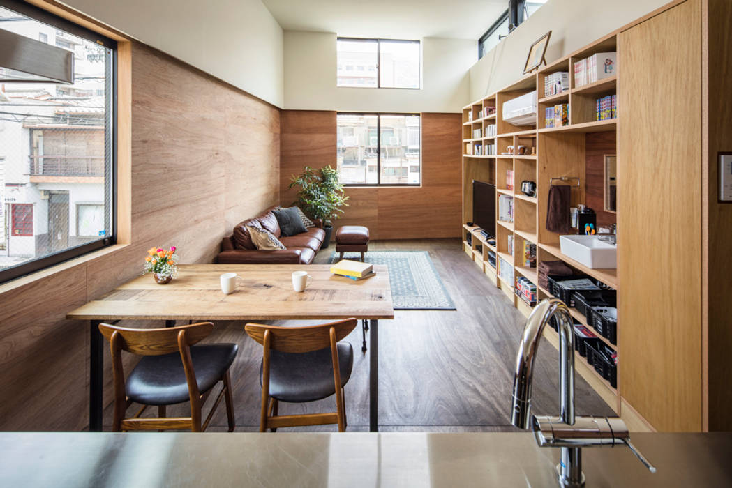 鳥居町の家, タカヤマ建築事務所 タカヤマ建築事務所 Modern dining room