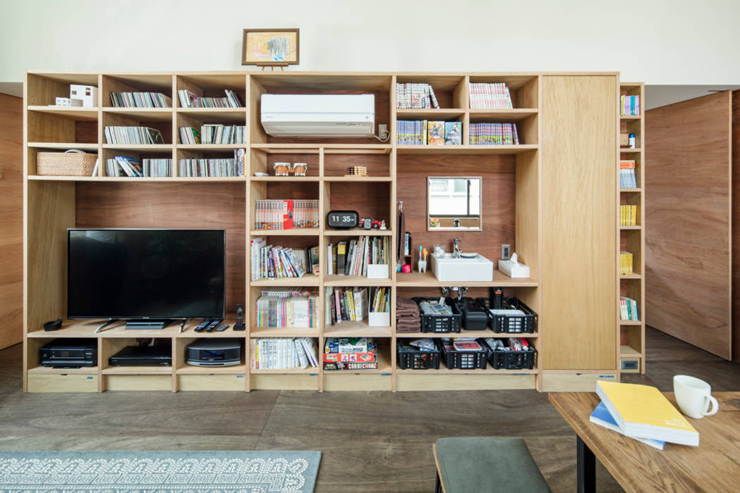 鳥居町の家, タカヤマ建築事務所 タカヤマ建築事務所 Modern living room