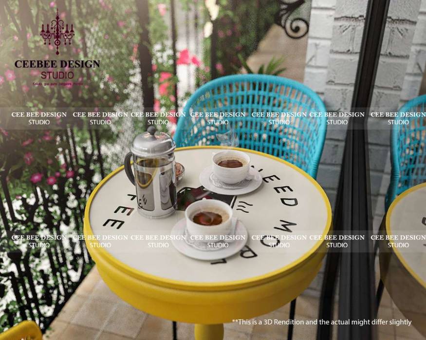 Cafe Area Cee Bee Design Studio Roof Tableware,Property,Table,Dishware,Drinkware,Cup,Coffee cup,Interior design,Plant,Yellow