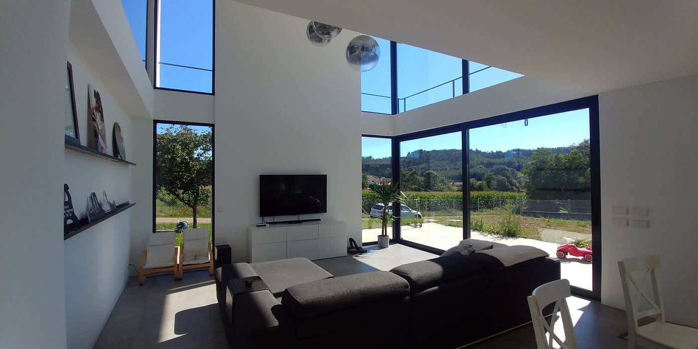 Vivienda en Sionlla, AD+ arquitectura AD+ arquitectura Modern Living Room Glass