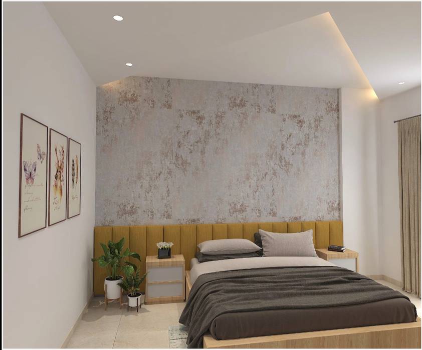 Inviting Master Bedroom homify Eclectic style bedroom master bedroom, false ceiling in master bedroom, textured wall in bedroom, bedroom interior designs,
