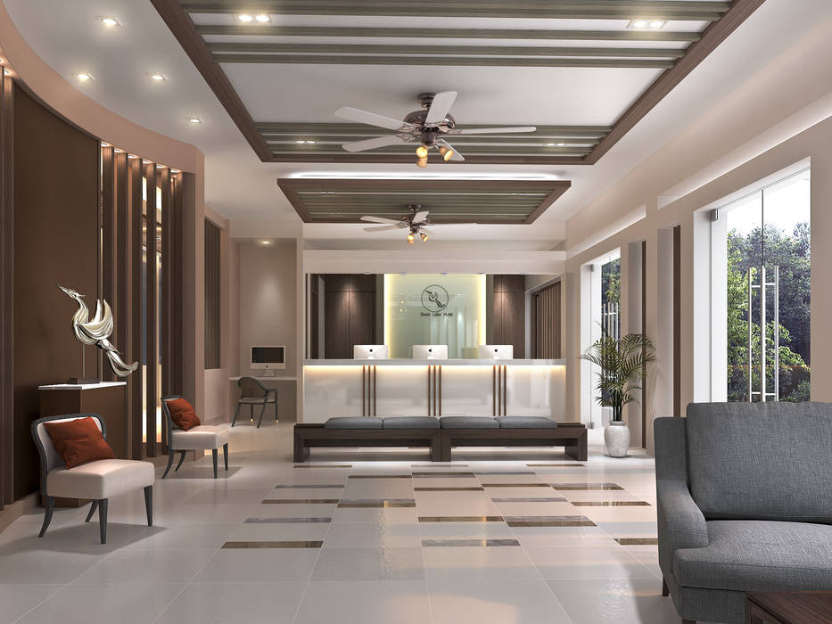 Swanlake Hotel , Modernize Design + Turnkey Modernize Design + Turnkey Modern living room Tiles