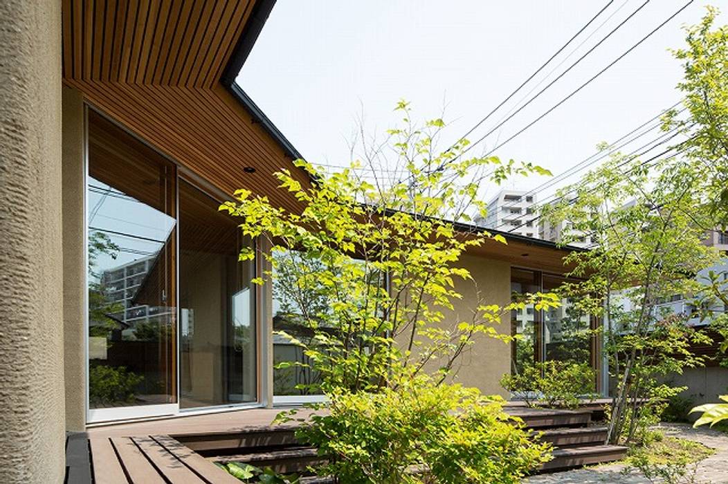 清浄居 株式会社 結設計 日本家屋・アジアの家 木造 木の風合い 和風 庭 緑 木々 和室 木の天井 中庭