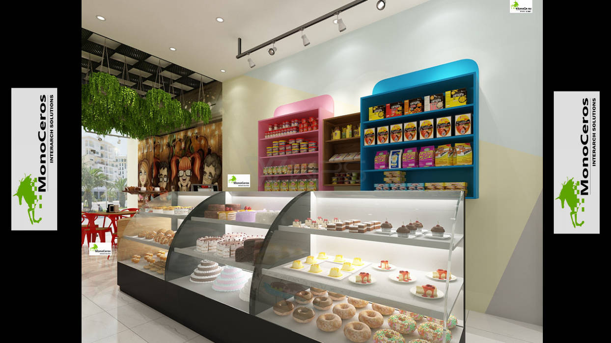 Bakery interior work Monoceros Interarch Solutions Commercial spaces Cafe interior work , Interior Work , Bakery interior work . Retail shop interior , Turnkey interior work , office interior work , theme interior work ,Offices & stores