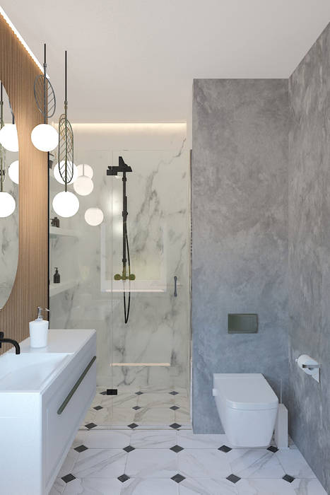 Душевая ULANOVA Ванная комната в эклектичном стиле Дизайн, ванная, с/у , интерьер, дизайн-проект, диван, свет ,светлый , дерево , самара , уланова