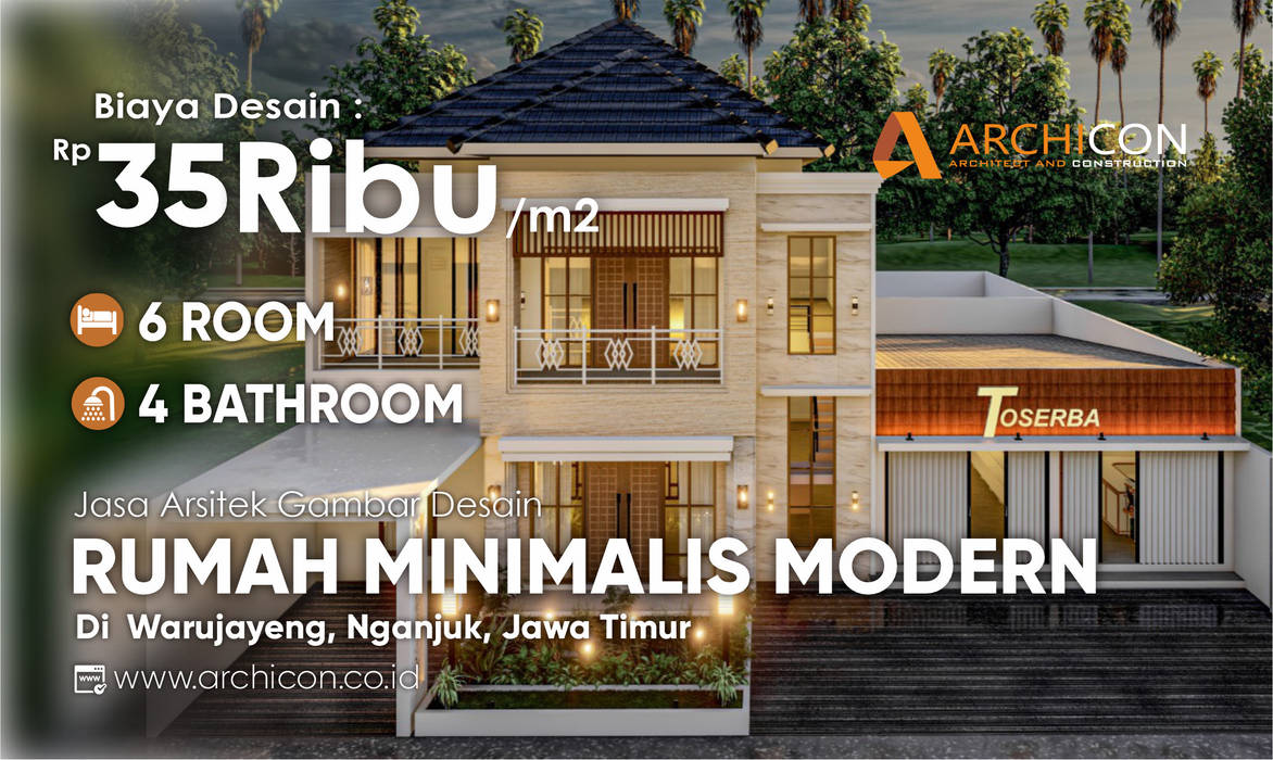 Jasa Arsitek Yogyakarta Jasa Desain Rumah Yogyakarta Jasa Desain Interior Yogyakarta Kota Jogja Yogyakarta Jasa Kontraktor Yogyakarta Archicon Architect Dinding Lantai Minimalis Batu Kapur Blue Homify