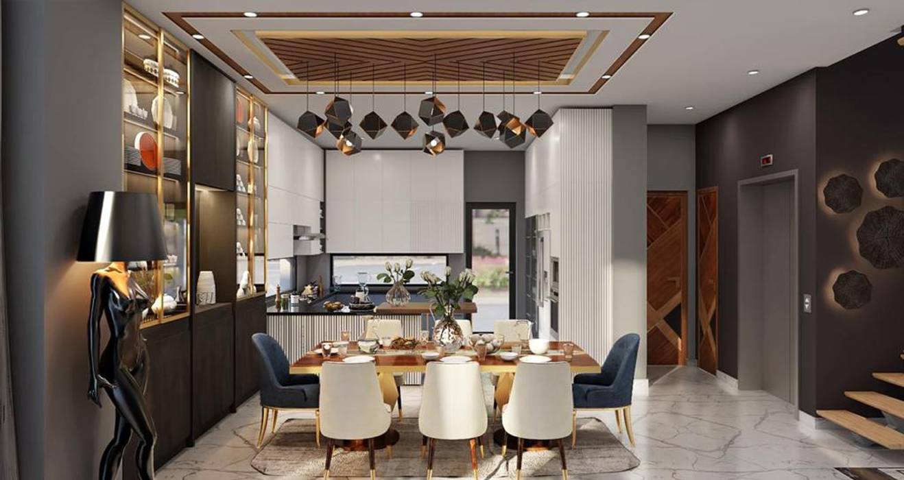 The Modern Interiors of this home , HC Designs HC Designs Sala da pranzo in stile classico Granito Tavoli
