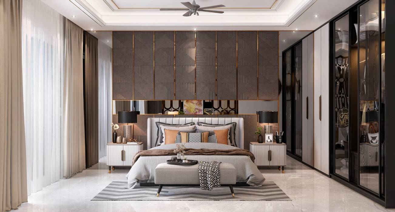 Bedroom HC Designs Modern style bedroom Wood Wood effect Beds & headboards