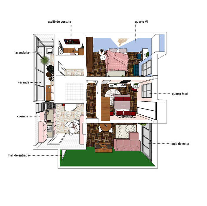 Apartamento Rose Quartz, ê. arquitetura noética ê. arquitetura noética Floors