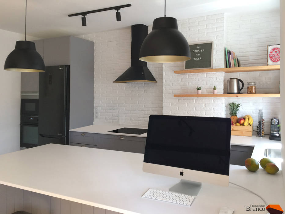 Desenho Branco Cocinas de estilo industrial