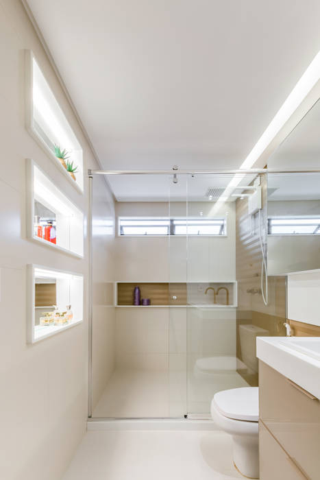 Projeto Residencial | Banheiro de Casal - Projeto Autoral, Studio Trez Arquitetura Studio Trez Arquitetura Kamar Mandi Modern