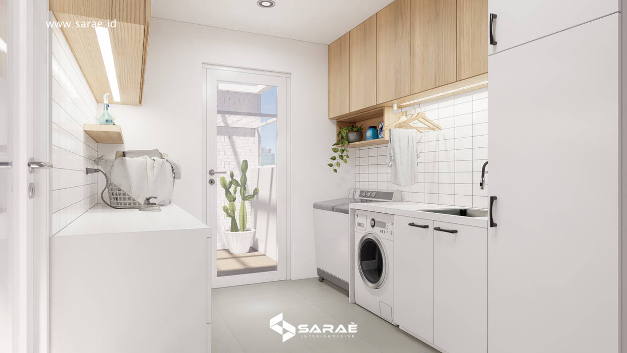 Modern Chic Laundry Room, SARAÈ Interior Design SARAÈ Interior Design Ingresso, Corridoio & Scale in stile moderno Contenitori