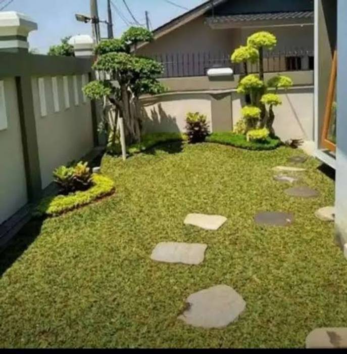 Taman minimalis serta iluatrasi biaya pembuatan taman, TUKANG TAMAN SURABAYA TUKANG TAMAN SURABAYA Front yard Sandstone