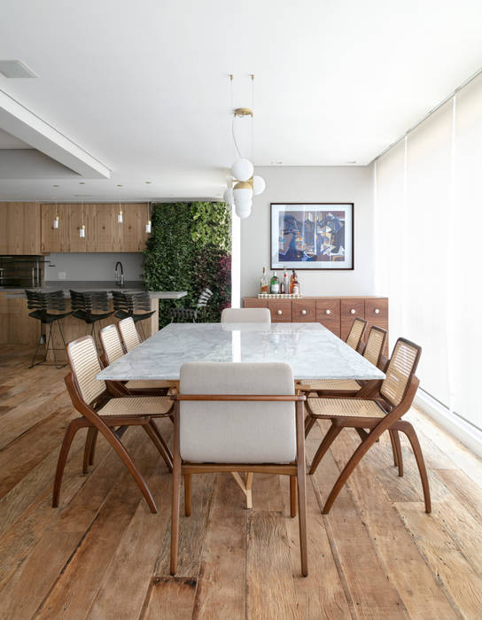 Living integrado, DCC by Next arquitetura DCC by Next arquitetura Dining room