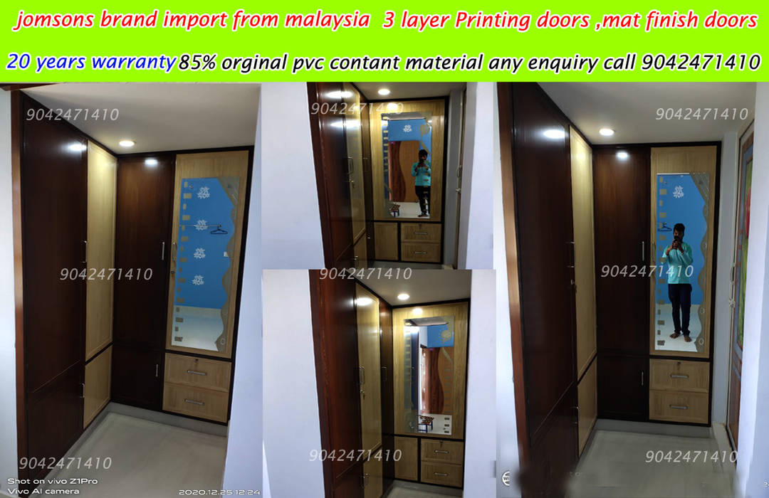 PVC Interiors in Tiruvannamalai 9042471410, balabharathi pvc & upvc interior Salem 9663000555 balabharathi pvc & upvc interior Salem 9663000555 Cuartos de estilo moderno Plástico Peinadoras