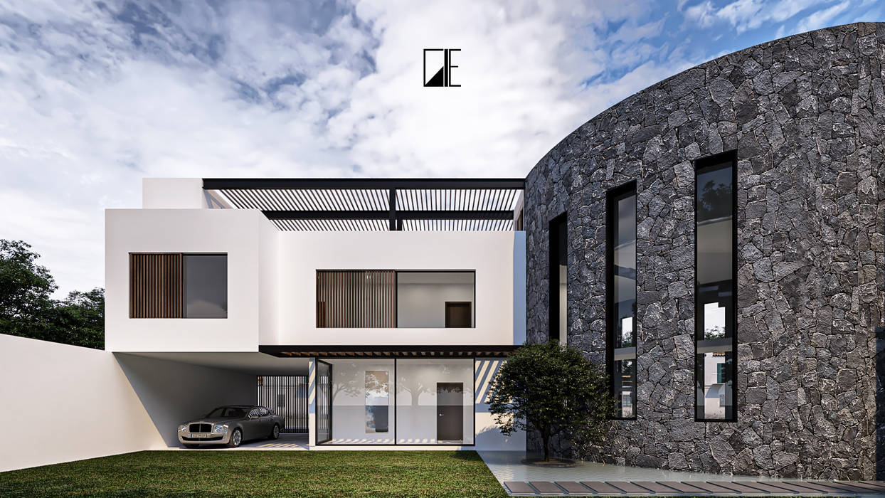 Fachada Posterior GLE Arquitectura Casas estilo moderno: ideas, arquitectura e imágenes