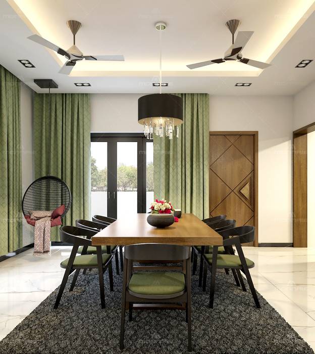 Dining room designs Premdas Krishna Modern dining room Wood Wood effect Accessories & decoration