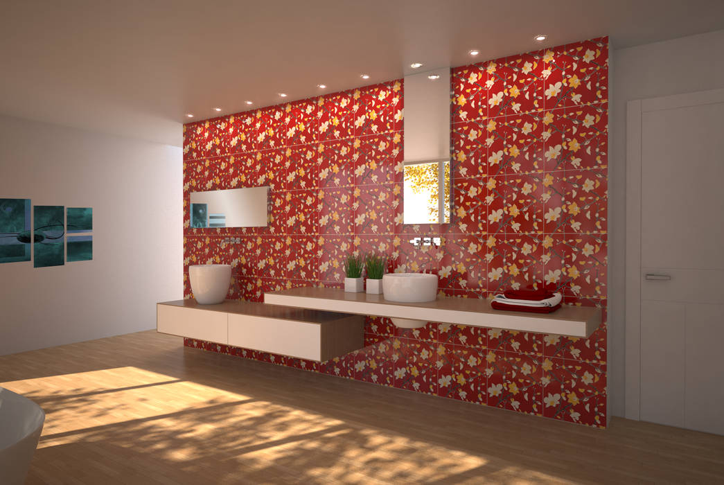 Orchidea Tastardi Tiles Bagno in stile mediterraneo Ceramica