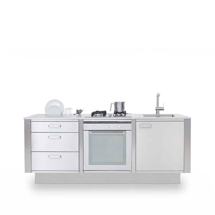 Cucina in acciaio Low Window B1 , Lgtek cucine in acciaio inox Lgtek cucine in acciaio inox Moderne Küchen Metall Arbeitsplatten