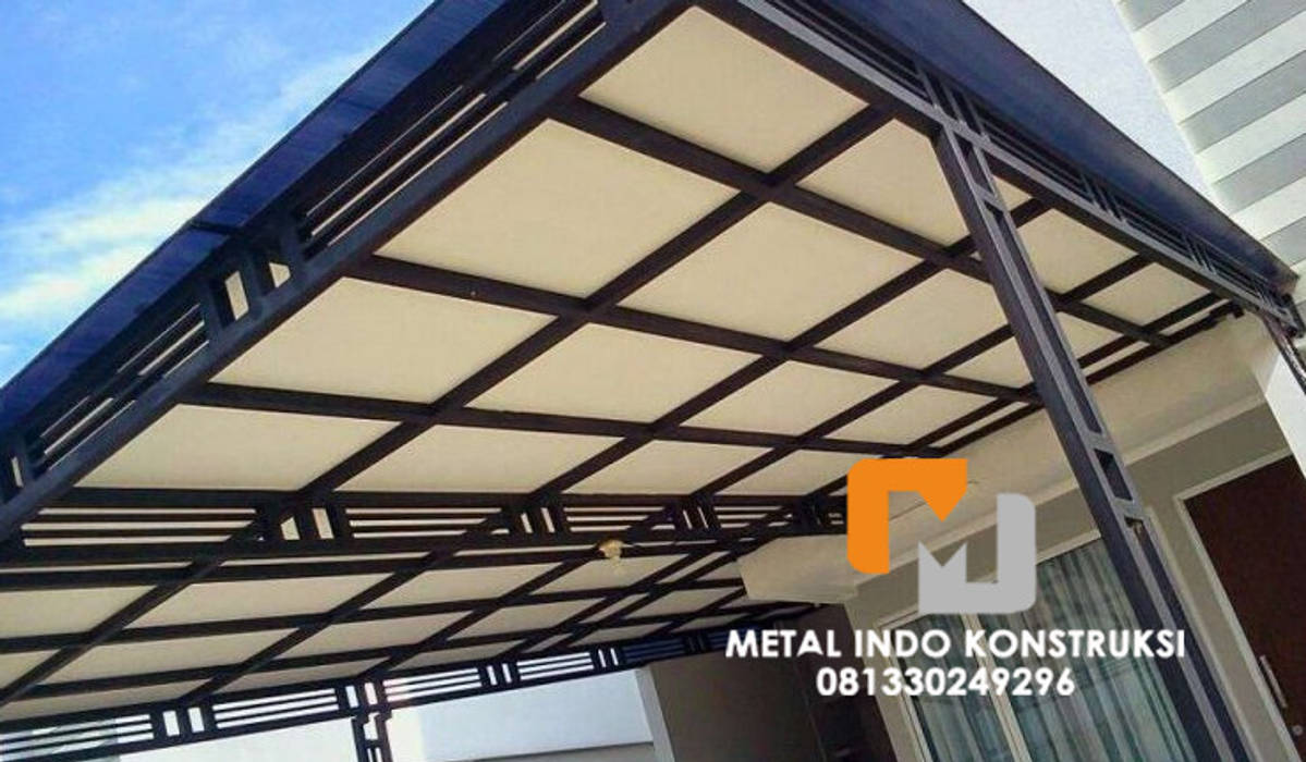 Bengkel Las dan Pasang Plafon & Kanopi Nganjuk, Metal Indo Konstruksi Metal Indo Konstruksi Garajes de estilo asiático Aluminio/Cinc Garajes