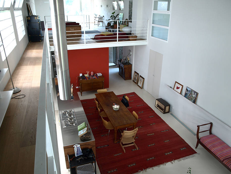 vista sala pranzo Luisa Olgiati Soggiorno moderno design degli interni, loft