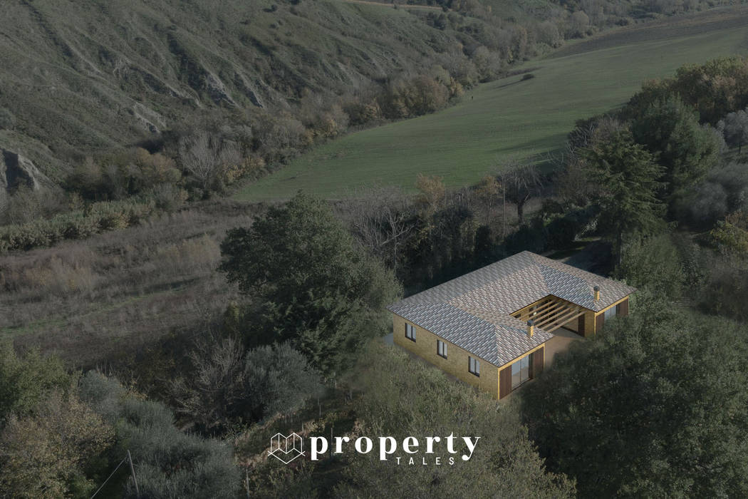 IL RENDER DELLA VILLA IN COSTRUZIONE IN VENDITA VISTA DA OVEST PROPERTY TALES Casa di campagna REAL ESTATE, IMMOBILIARE, PROPRIETA' IN VENDITA, ACQUISTARE CASA, VILLA IN COSTRUZIONE, CANTIERE, CAMPAGNA, TERRENO AGRICOLO, ULIVETO, EX-CASALE, MARCHE, ASCOLI PICENO, PROGETTAZIONE ARCHITETTONICA, RENDER