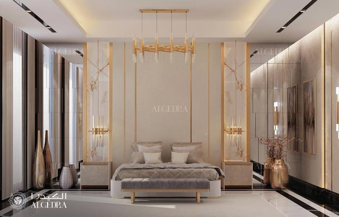 Master bedroom design in Dubai, Algedra Interior Design Algedra Interior Design Modern Bedroom bedroom design, luxury villa design, bedroom design ideas, master bedroom design, interior designer Dubai, Algedra, modern bedroom design, bedroom furniture,
