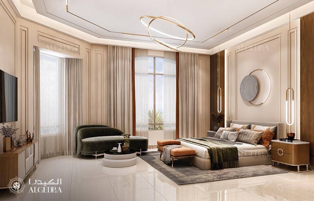 Master bedroom design in Dubai, Algedra Interior Design Algedra Interior Design Moderne Schlafzimmer