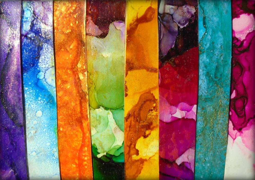 Large Fluid Alcohol Ink Art Paintings, Luxury Marbled Wall Art, Panel Wall Art, Vertical Stripe Painting, Metal Wall Art Print, Abstract Contemporary Modern Industrial BOHO office wall art nature wall art DAYDREAM by Holly Anderson Holly Anderson Fine Art Other spaces Pictures & paintings