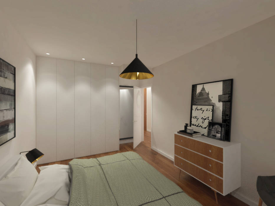 Lisboa | Remodelação de T2, Linhas Simples Linhas Simples Kamar Tidur Modern