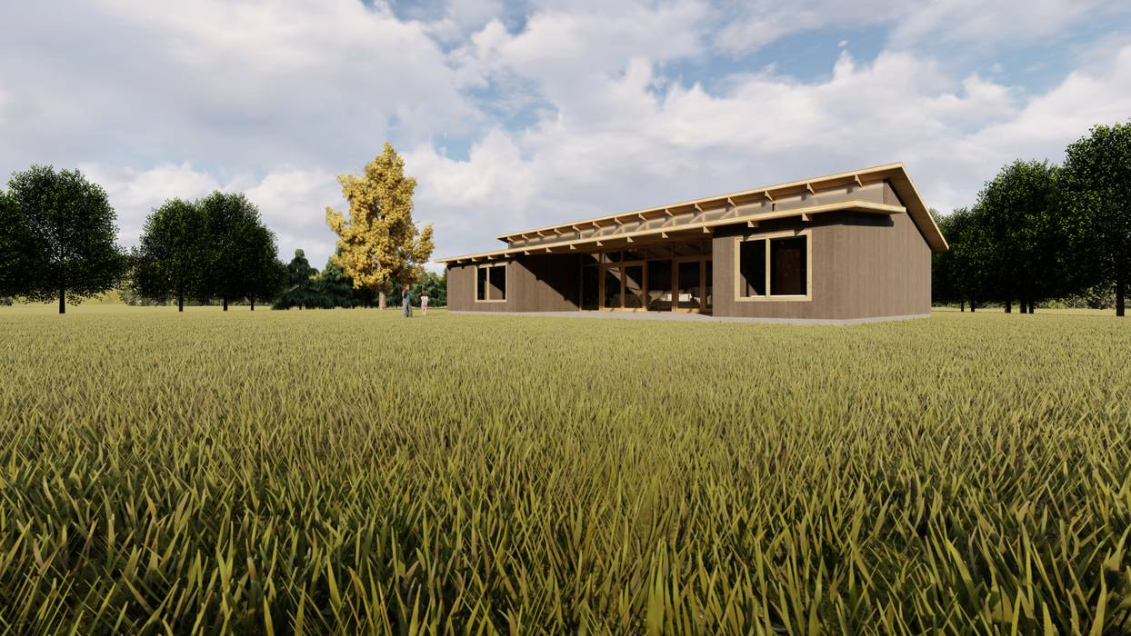 Vivienda Puerto Montt J-O, Roberto Martinez Bravari -arquitectos asociados Roberto Martinez Bravari -arquitectos asociados Casas de campo Compuestos de madera y plástico campo, puerto varas, region de los lagos, puerto montt, arquitectos