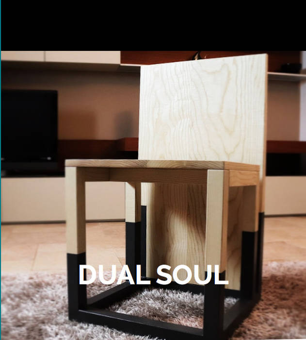 DUAL SOUL SET: Moderno e Funzionale, WoodLikeDesign WoodLikeDesign Modern living room Solid Wood Multicolored Stools & chairs